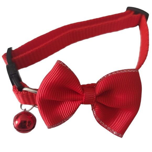 Breakaway Red Collar with‎ Bow And Bell OSFA NWOT - Picture 1 of 6